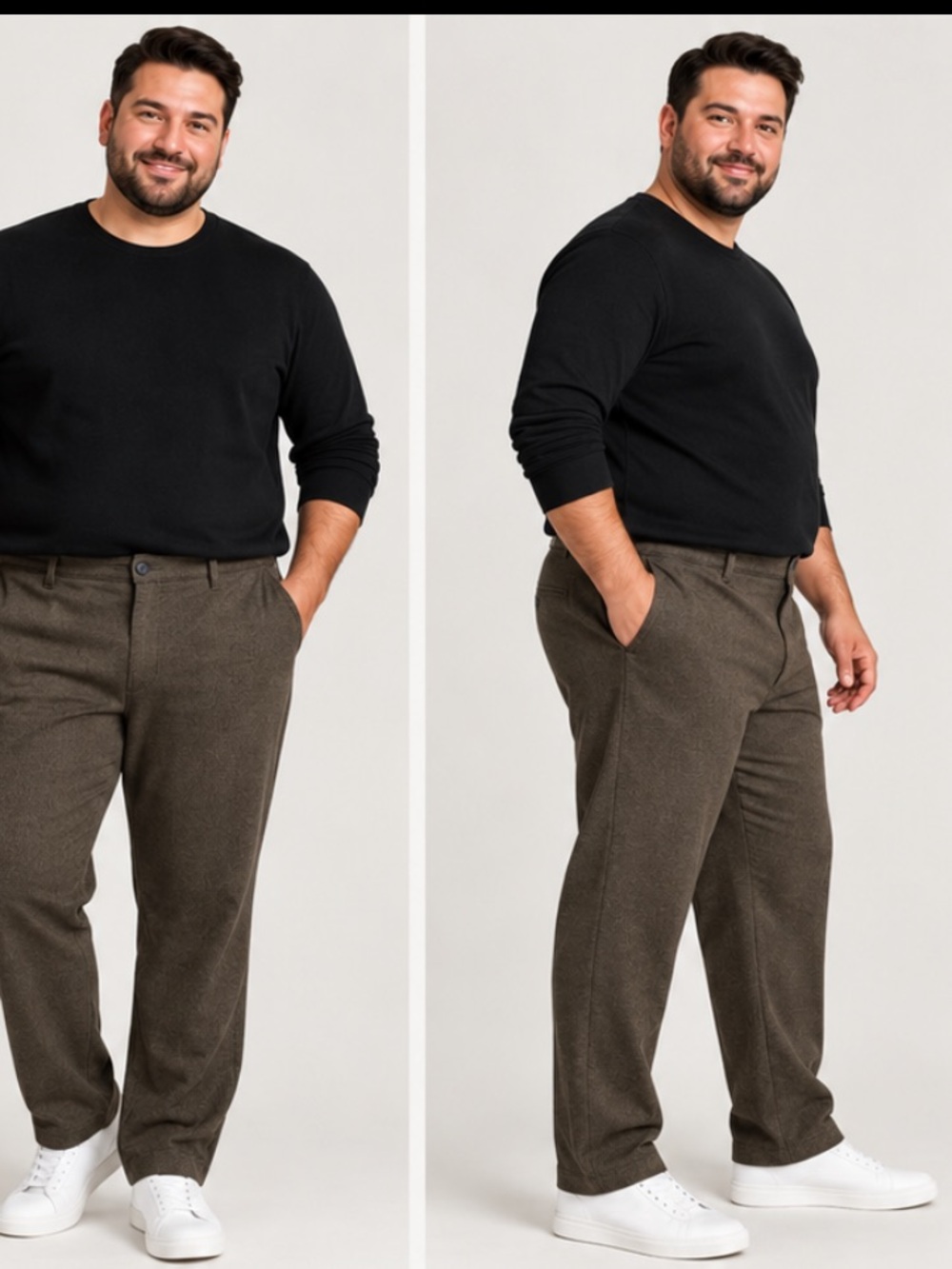 Betabrand Classic Men's Chino Pants in Brown size 34X30 office, career business